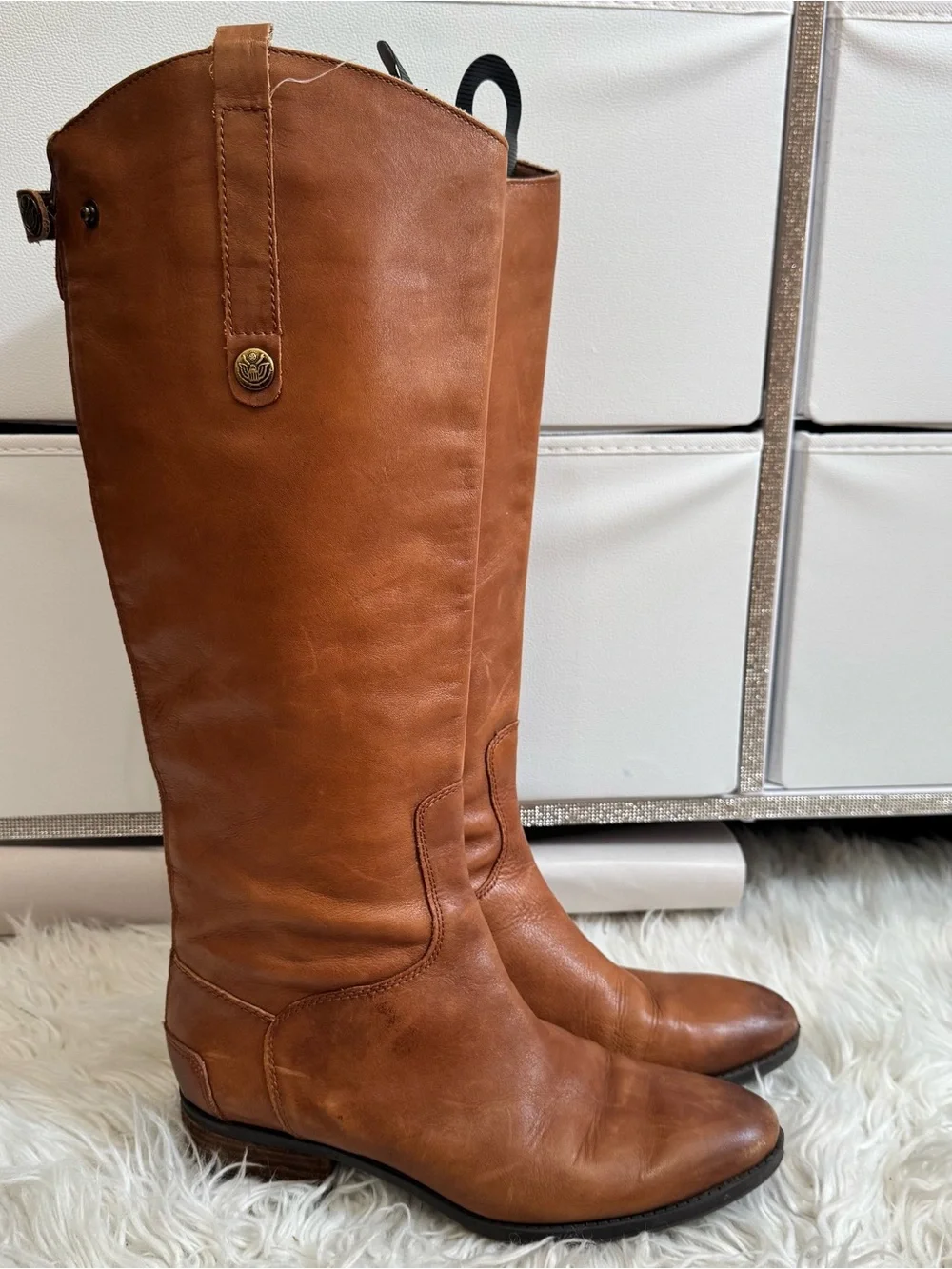 Sam Edelman Penny Women's Tall Leather Riding Boots - Cognac 8.5